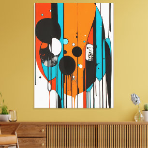 Moderne Abstracte Drip Art Canvas Afdruk