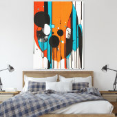 Moderne Abstracte Drip Art Canvas Afdruk (Insitu (Slaapkamer))
