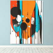 Moderne Abstracte Drip Art Canvas Afdruk (Insitu (Houten vloer))