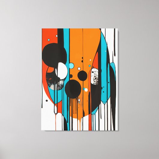Moderne Abstracte Drip Art Canvas Afdruk (Voorkant)