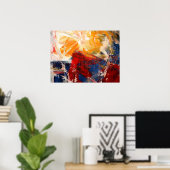 Moderne Abstracte drukkerij met expressionistisch  Poster (Thuiskantoor)