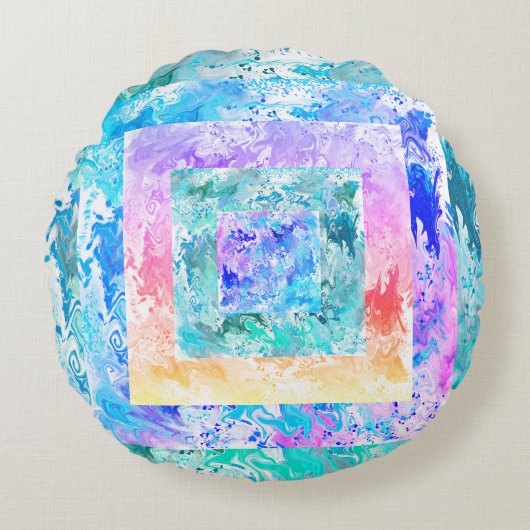 Moderne Abstracte dubbelzijdige 2 Design monogram Rond Kussen (Voorkant)