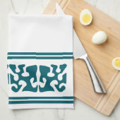 Moderne Abstracte duister blauwgroen vormkunst Theedoek (Quarter Fold)