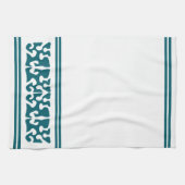 Moderne Abstracte duister blauwgroen vormkunst Theedoek (Horizontaal)