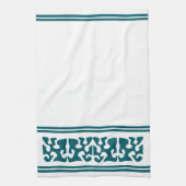 Moderne Abstracte duister blauwgroen vormkunst Theedoek (Verticaal)