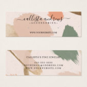 Moderne Abstracte Earth Tones Gold Earring Display Mini Visitekaartjes (Voorkant /achterkant)