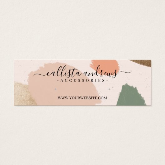 Moderne Abstracte Earth Tones Gold Earring Display Mini Visitekaartjes (Voorkant)