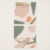 Moderne Abstracte Earth Tones Gold Earring Display Vierkante Visitekaartjes (Voorkant /achterkant)