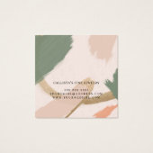 Moderne Abstracte Earth Tones Gold Earring Display Vierkante Visitekaartjes (Achterkant)