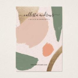 Moderne Abstracte Earth Tones Gold Ketting Display Visitekaartje