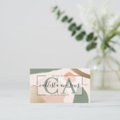 Moderne Abstracte Earth Tones Gold Signature Scrip Visitekaartje (Staand voorkant)