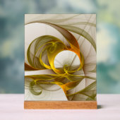 Moderne Abstracte edelmetaalkleuren Fractal Acryl Bord (Neutraal)