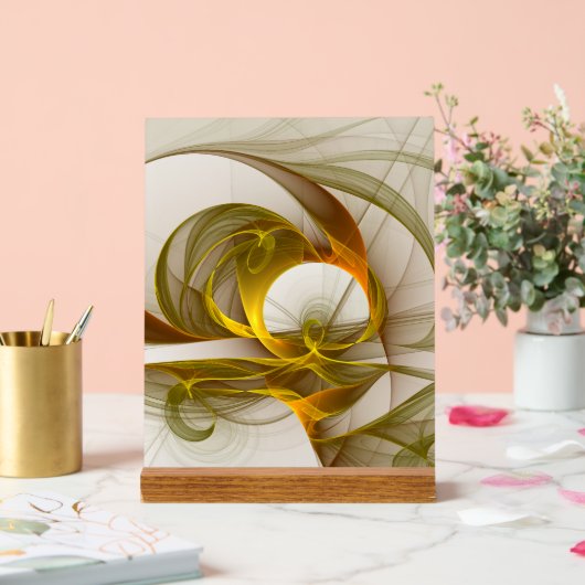 Moderne Abstracte edelmetaalkleuren Fractal Acryl Bord (Huwelijk)