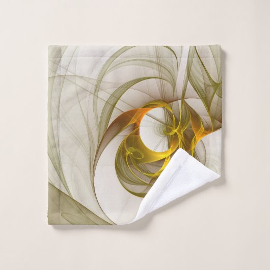 Moderne Abstracte edelmetaalkleuren Fractal Bad Handdoek (Wasdoekje)