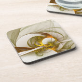 Moderne Abstracte edelmetaalkleuren Fractal Bier Onderzetter (Linkerzijde)