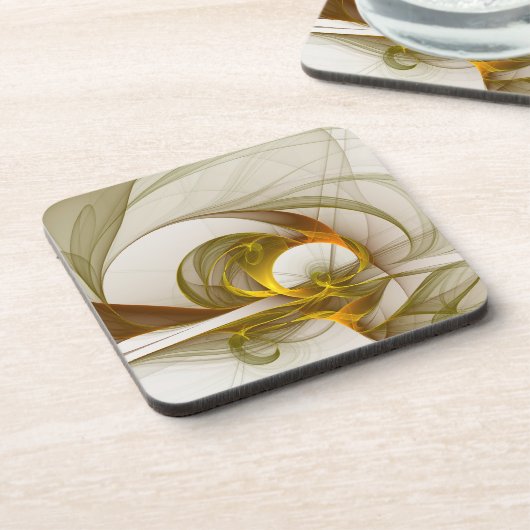 Moderne Abstracte edelmetaalkleuren Fractal Bier Onderzetter (Linkerzijde)