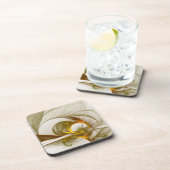 Moderne Abstracte edelmetaalkleuren Fractal Bier Onderzetter (Rechterzijde)