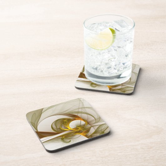 Moderne Abstracte edelmetaalkleuren Fractal Bier Onderzetter (Rechterzijde)