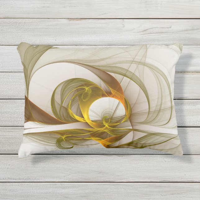 Moderne Abstracte edelmetaalkleuren Fractal Buitenkussen (Voorkant)