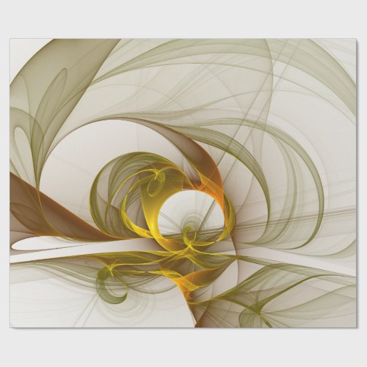 Moderne Abstracte edelmetaalkleuren Fractal Cadeaupapier (Vlak)