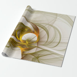 Moderne Abstracte edelmetaalkleuren Fractal Cadeaupapier