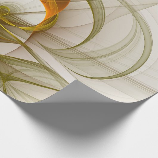 Moderne Abstracte edelmetaalkleuren Fractal Cadeaupapier (Hoek)