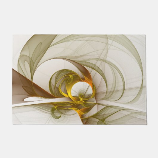 Moderne Abstracte edelmetaalkleuren Fractal Deurmat (Voorkant)