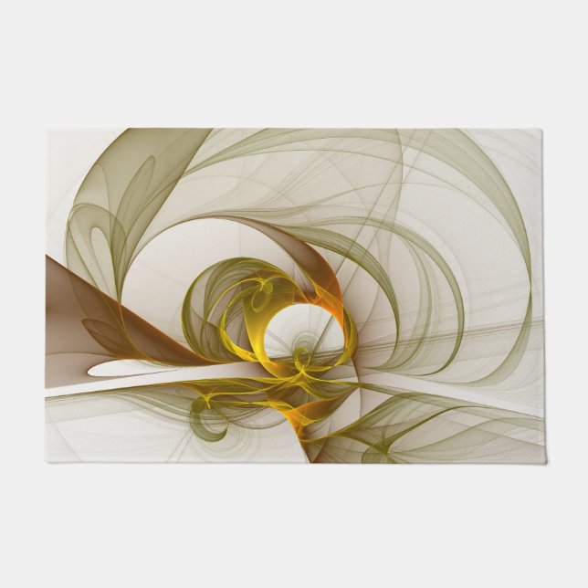 Moderne Abstracte edelmetaalkleuren Fractal Deurmat (Voorkant)
