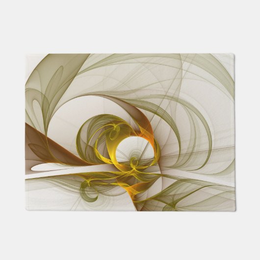 Moderne Abstracte edelmetaalkleuren Fractal Deurmat (Voorkant)