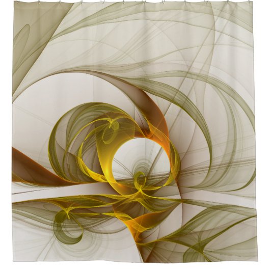 Moderne Abstracte edelmetaalkleuren Fractal Douchegordijn (Voorkant)