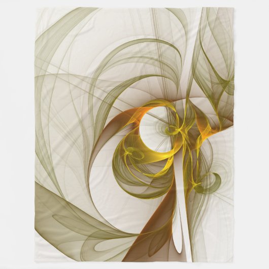 Moderne Abstracte edelmetaalkleuren Fractal Fleece Deken (Voorkant)