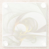 Moderne Abstracte edelmetaalkleuren Fractal Glazen Onderzetter (Achterkant)