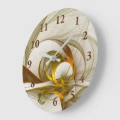 Moderne Abstracte edelmetaalkleuren Fractal Grote Klok (Hoek)