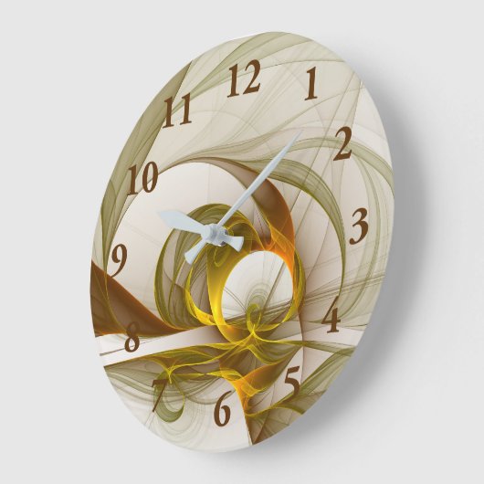Moderne Abstracte edelmetaalkleuren Fractal Grote Klok (Hoek)
