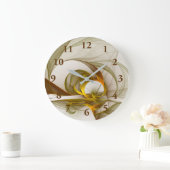 Moderne Abstracte edelmetaalkleuren Fractal Grote Klok (Huis)