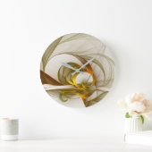 Moderne Abstracte edelmetaalkleuren Fractal Grote Klok (Huis)