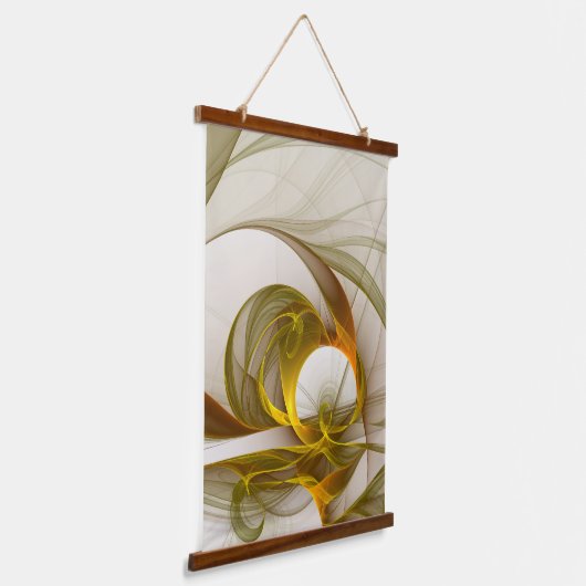 Moderne Abstracte edelmetaalkleuren Fractal Hangend Wandkleed (Gebogen)