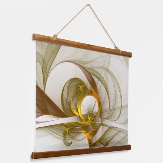 Moderne Abstracte edelmetaalkleuren Fractal Hangend Wandkleed (Gebogen)