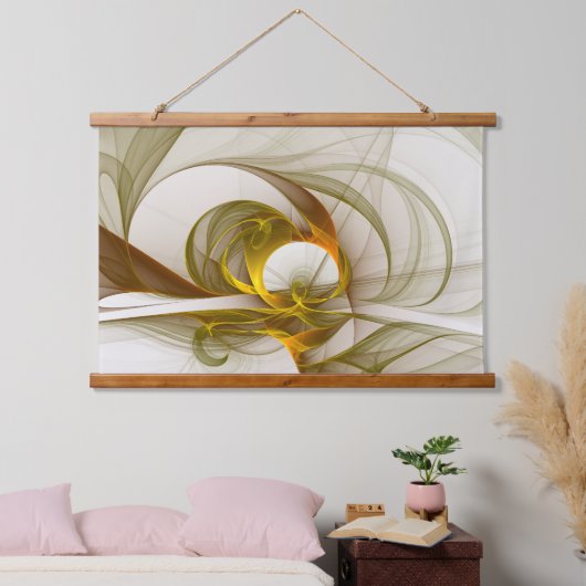 Moderne Abstracte edelmetaalkleuren Fractal Hangend Wandkleed (Slaapkamer)