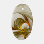 Moderne Abstracte edelmetaalkleuren Fractal Keramisch Ornament (Rechts)