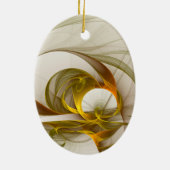 Moderne Abstracte edelmetaalkleuren Fractal Keramisch Ornament (Achterkant)