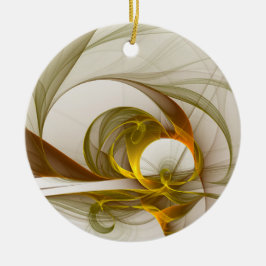 Moderne Abstracte edelmetaalkleuren Fractal Keramisch Ornament