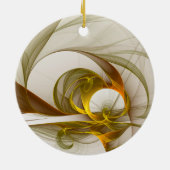 Moderne Abstracte edelmetaalkleuren Fractal Keramisch Ornament (Achterkant)