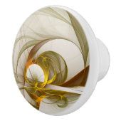 Moderne Abstracte edelmetaalkleuren Fractal Keramische Knop (Rechts)