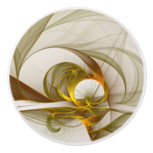 Moderne Abstracte Edelmetaalkleuren Fractal Keramische Knop