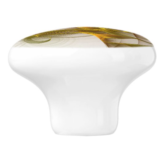 Moderne Abstracte edelmetaalkleuren Fractal Keramische Knop (Zijkant)