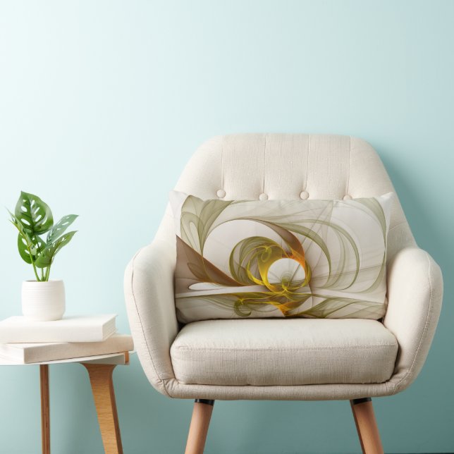 Moderne Abstracte edelmetaalkleuren Fractal Kussen (Stoel)