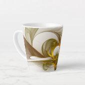 Moderne Abstracte edelmetaalkleuren Fractal Latte Mok (Linkerhoek)