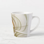 Moderne Abstracte edelmetaalkleuren Fractal Latte Mok (Rechts)