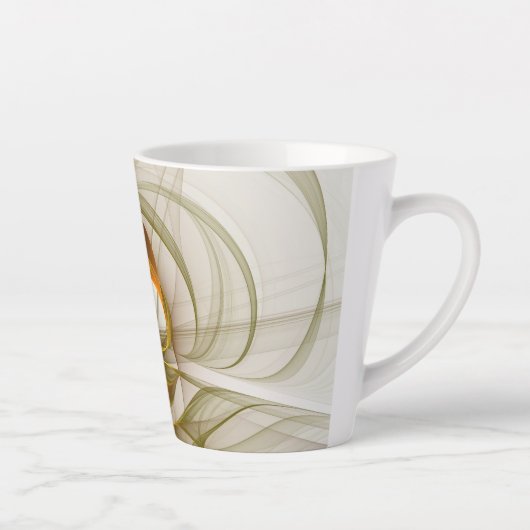 Moderne Abstracte edelmetaalkleuren Fractal Latte Mok (Rechts)